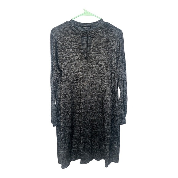 Lane Bryant Black Marled Tunic Dress, Size 12/14 - Picture 2 of 7